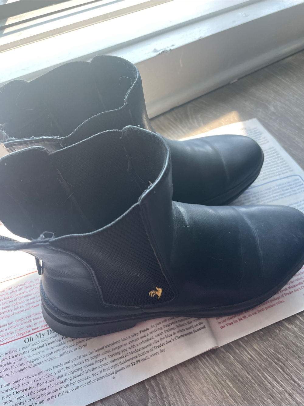 Le Coq Sportif Black Chelsea Boot with Gold Logo